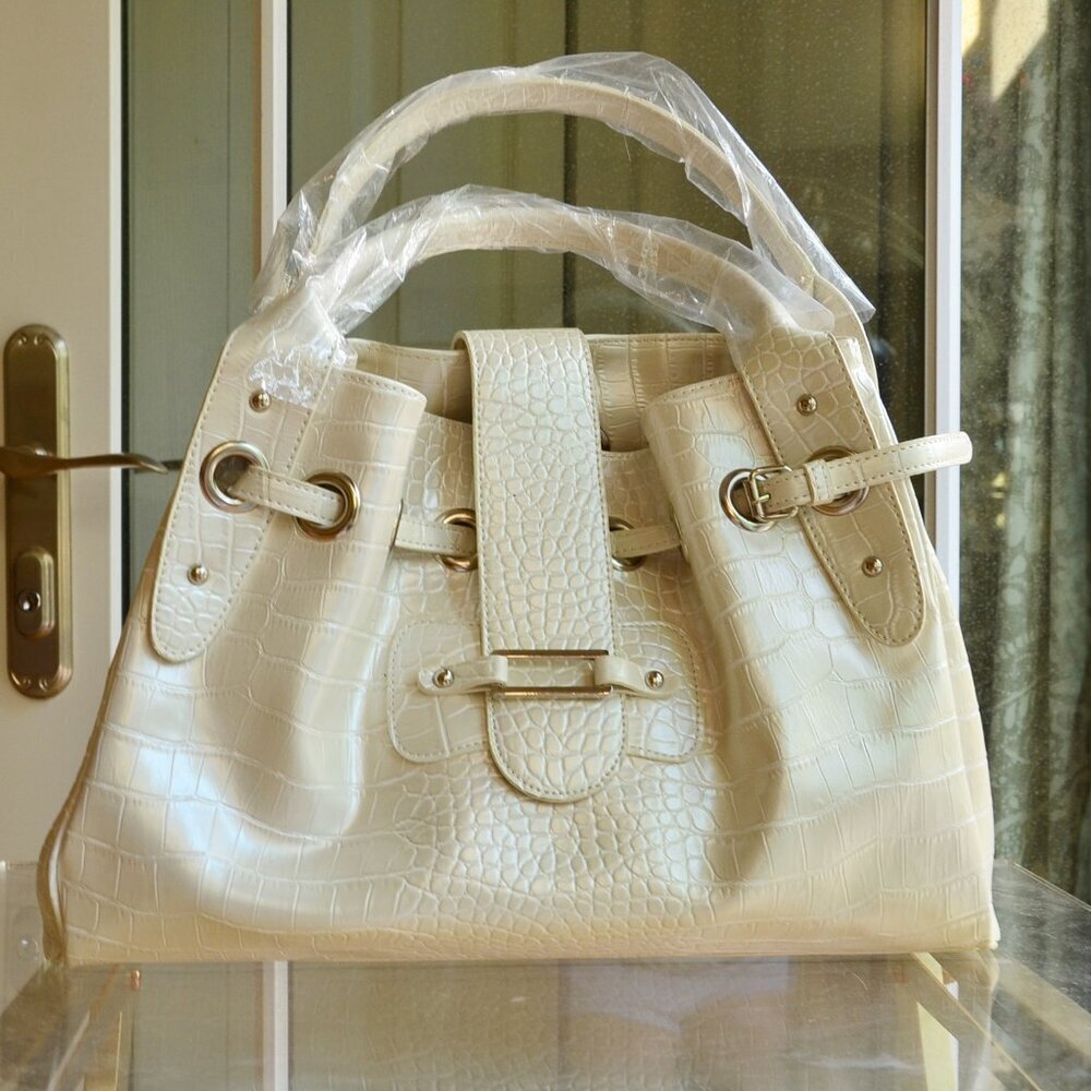 Laneige Faux Leather Shoulder Bag Cream